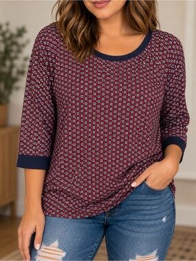 Van Heusen women’s Red Blue Long Sleeve Size XL Like New